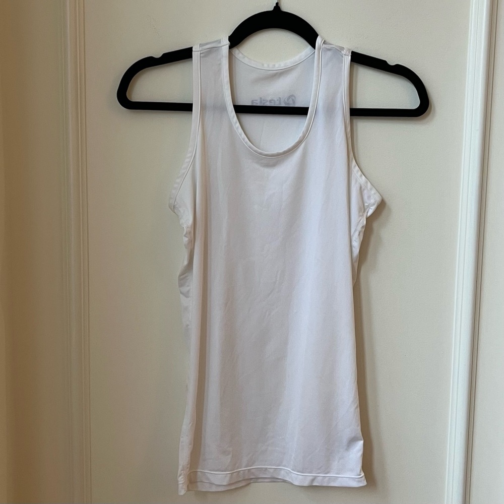 Tesla Women's White Logo Workout Tank Top Size XS